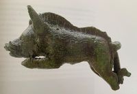 Bronzen everzwijn afkomstig uit Gallie tweede eeuw na Christus
