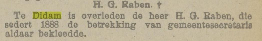 H. G. Raben Provinciale Geldersche en Nijmeegsche courant 10 10 1919